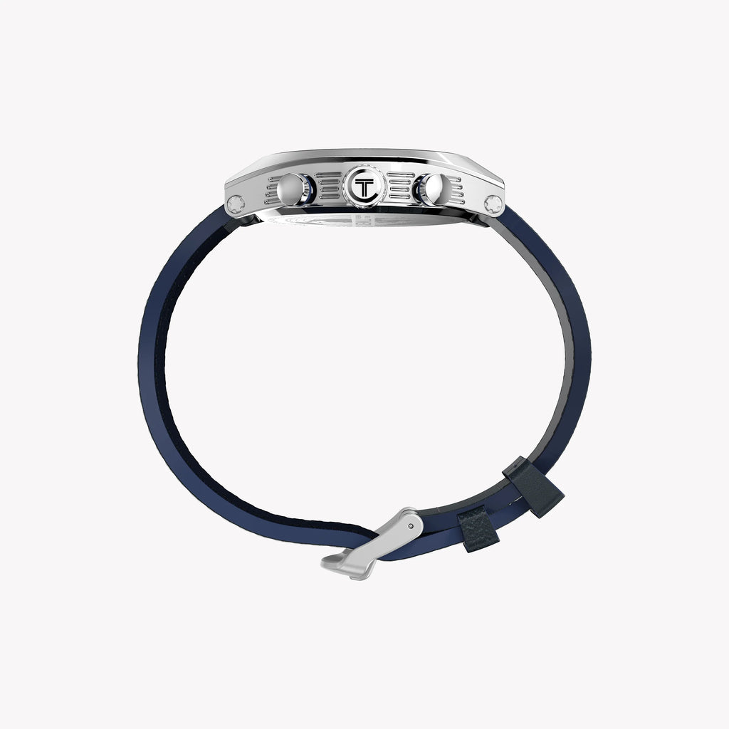 Mens Legacy Tonneau SST Blue Dial Blue Strap Watch TW2W93500