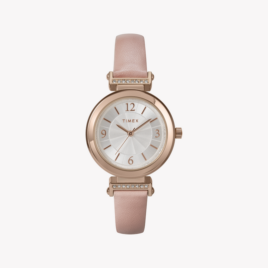 TIMEX Women's Rose Gold, Pink Leather | TW2W96300