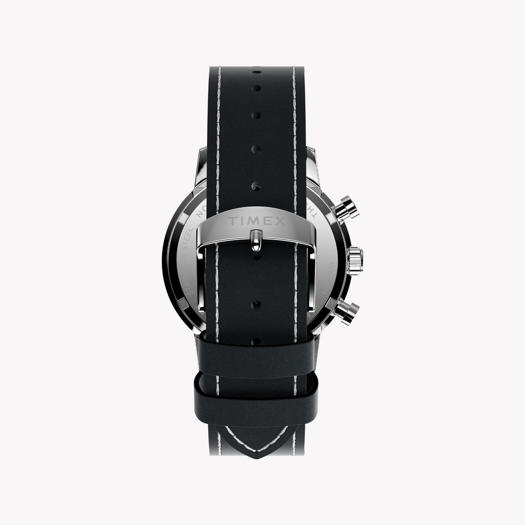 TIMEX Men's Silver/Black, Stainless/Leather | TW2W98900