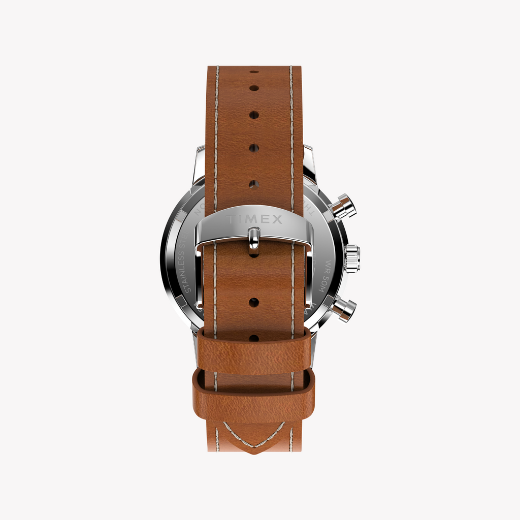 TIMEX Men's Stainless Steel, Silver/Brown | TW2W99100