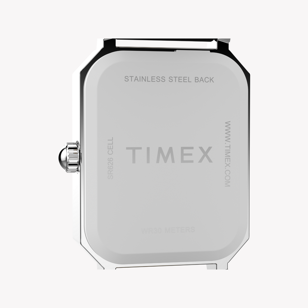 TIMEX Women's Silver/Black Leather Watch | TW2Y00800