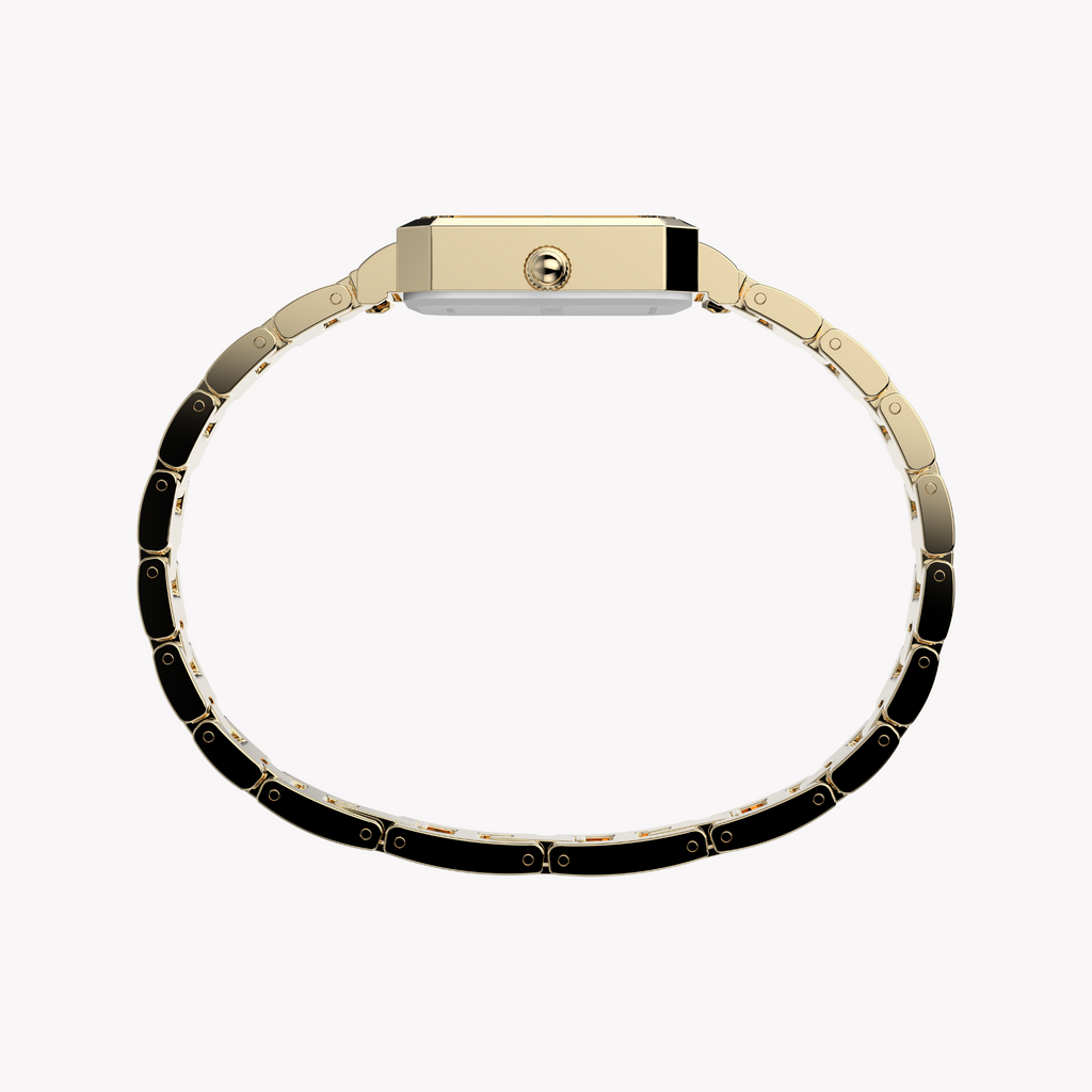 TIMEX Women's Gold Alloy Watch, Gold/White | Model TW2Y01200