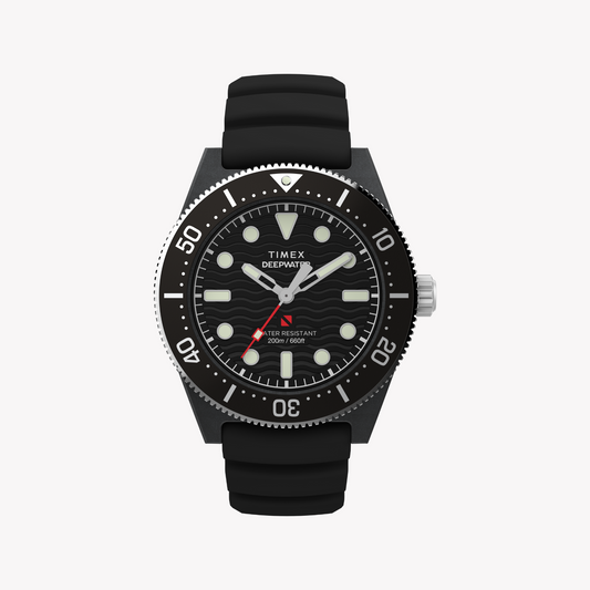 TIMEX Men's Black Resin Watch, Black/Black | TW2Y02200