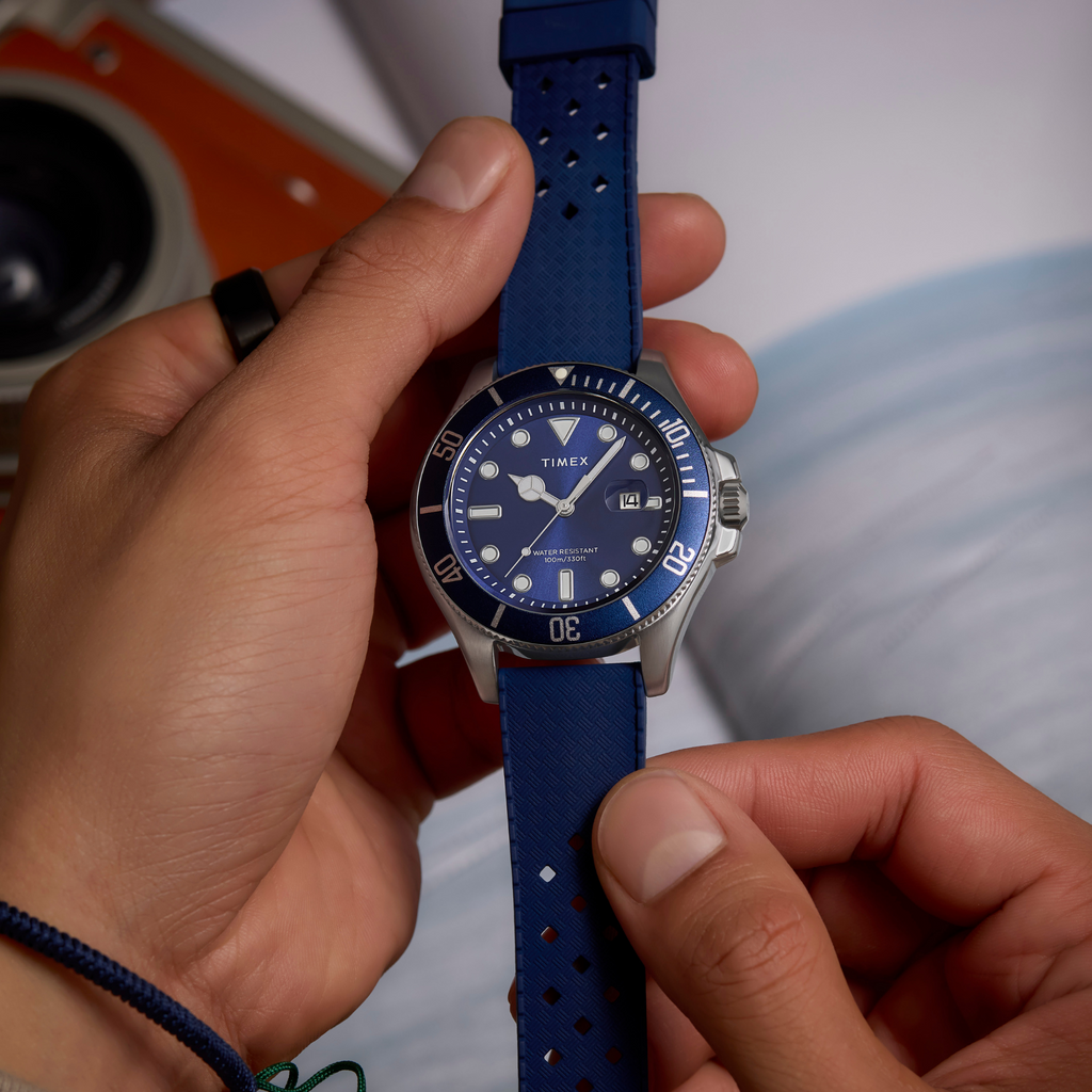 Timex Men's Silver/Blue Watch | TW2Y05000