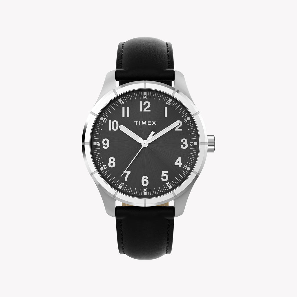 Mens Main Street Silver-tone Case & Black Strap Watch TW2Y16100