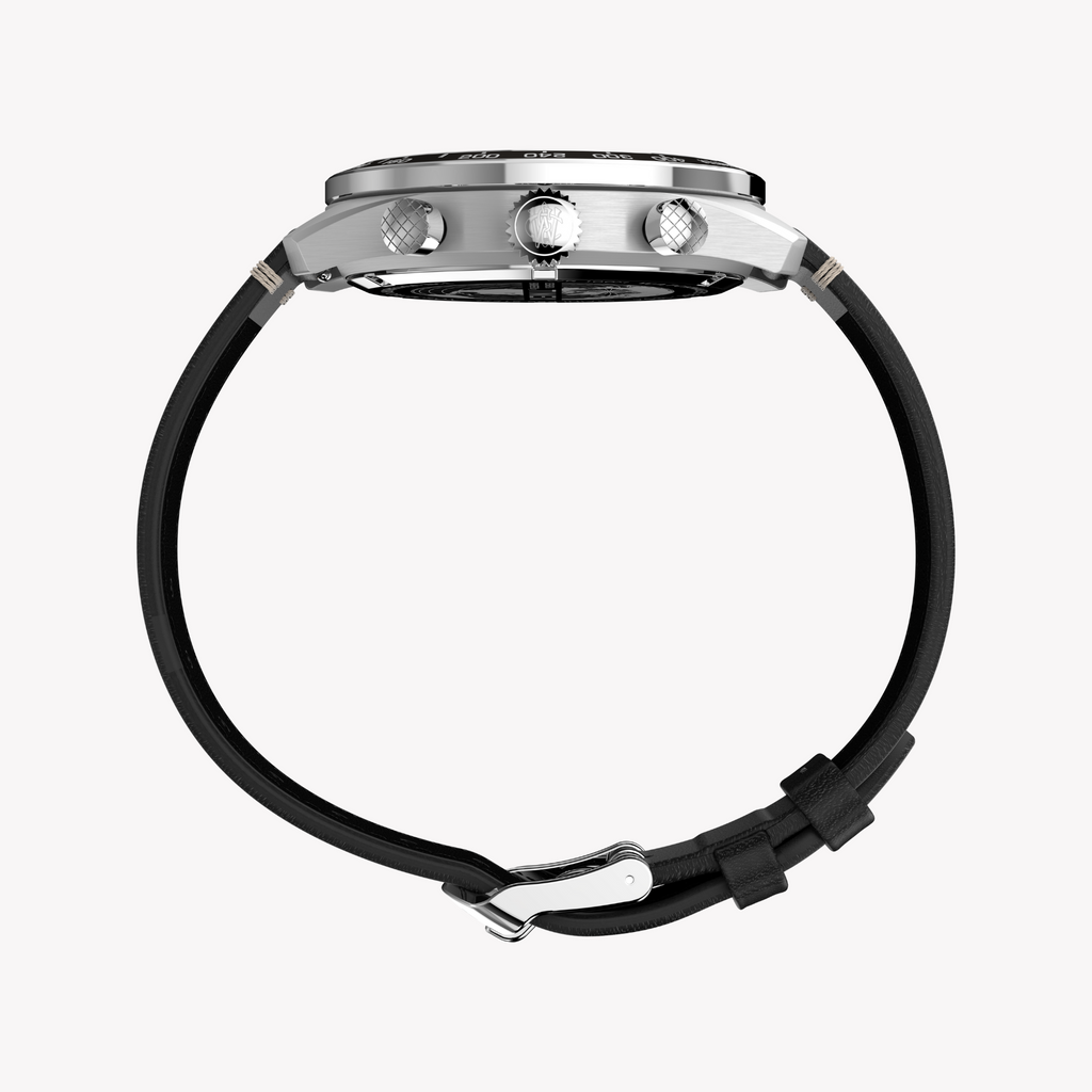 TIMEX Men's Steel/Blue, Leather/Black | TW2Y18600