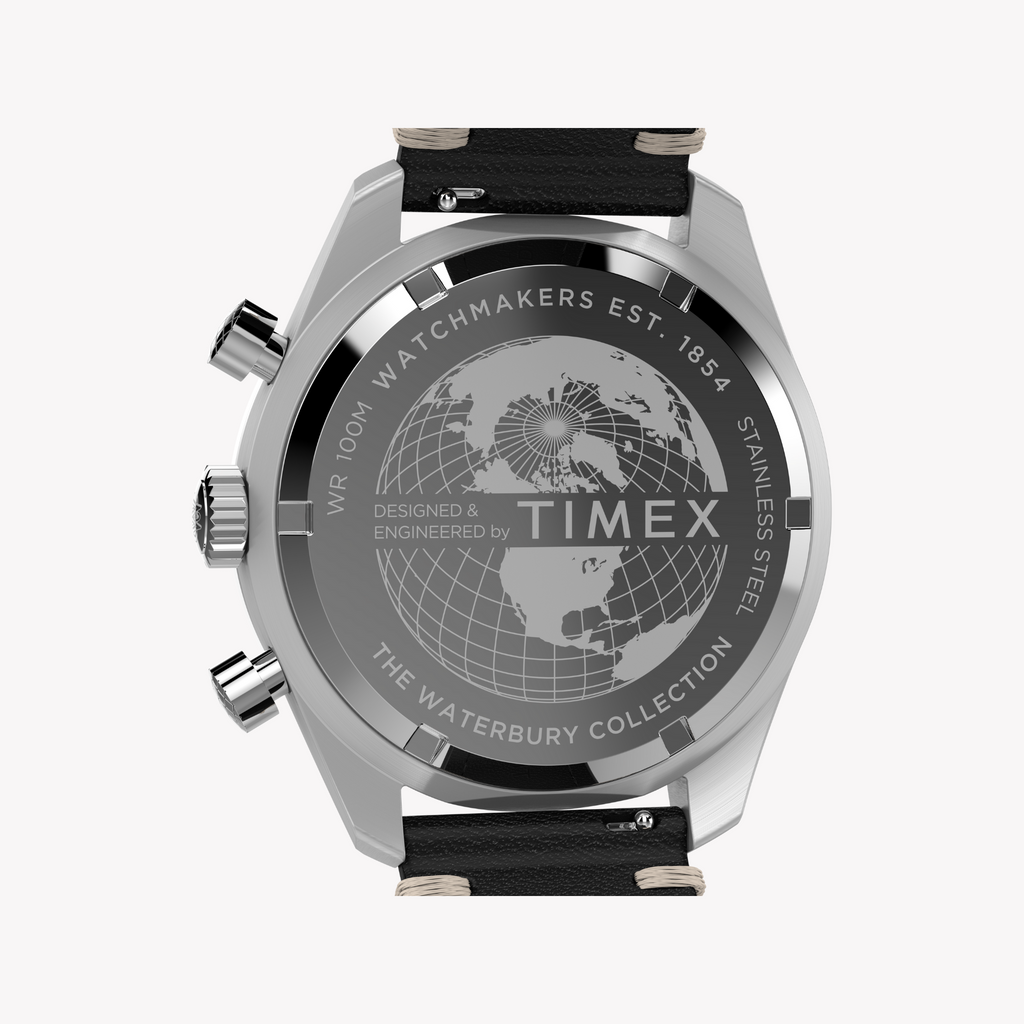TIMEX Men's Steel/Blue, Leather/Black | TW2Y18600