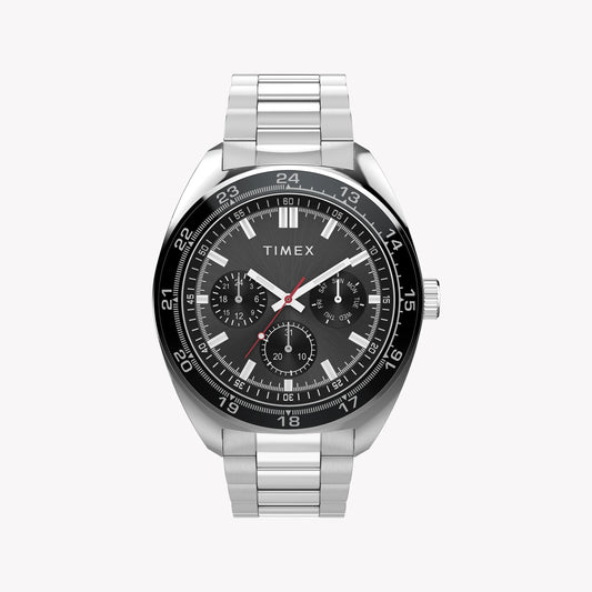 Mens Silver-tone Case & Bracelet with Black Dial TW2Y22600 | Stylish Watch