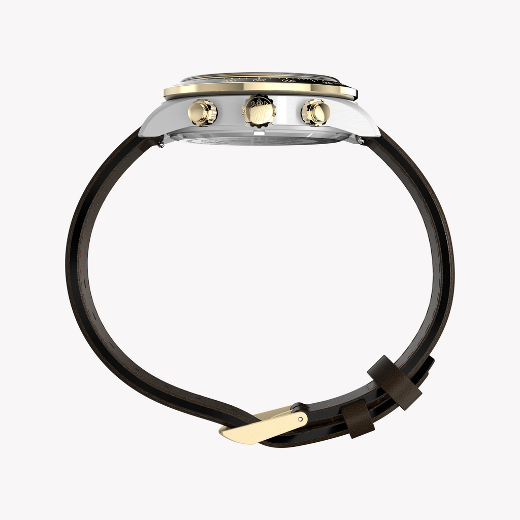 TIMEX Men's Silver/Brown Leather Watch | TW2Y24100