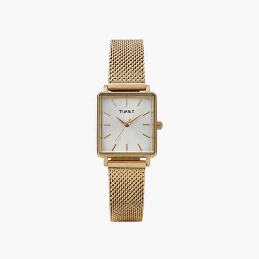 Transcend Gold-Tone Rectangle Case & Bracelet with Silver Dial | TW2Y26100