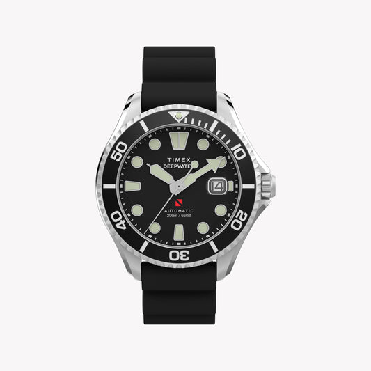 Deep Water Meridian 200 SST Black Dial Black Strap Watch | TW2Y40000