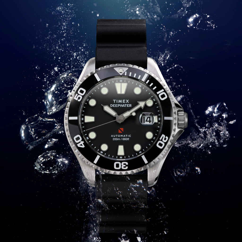 Deep Water Meridian 200 SST Black Dial Black Strap Watch | TW2Y40000