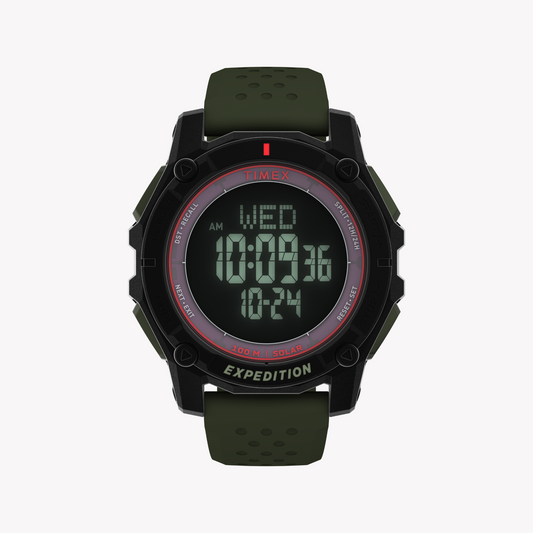 TIMEX Men's Solar Digital, Black/Green | TW4B33700