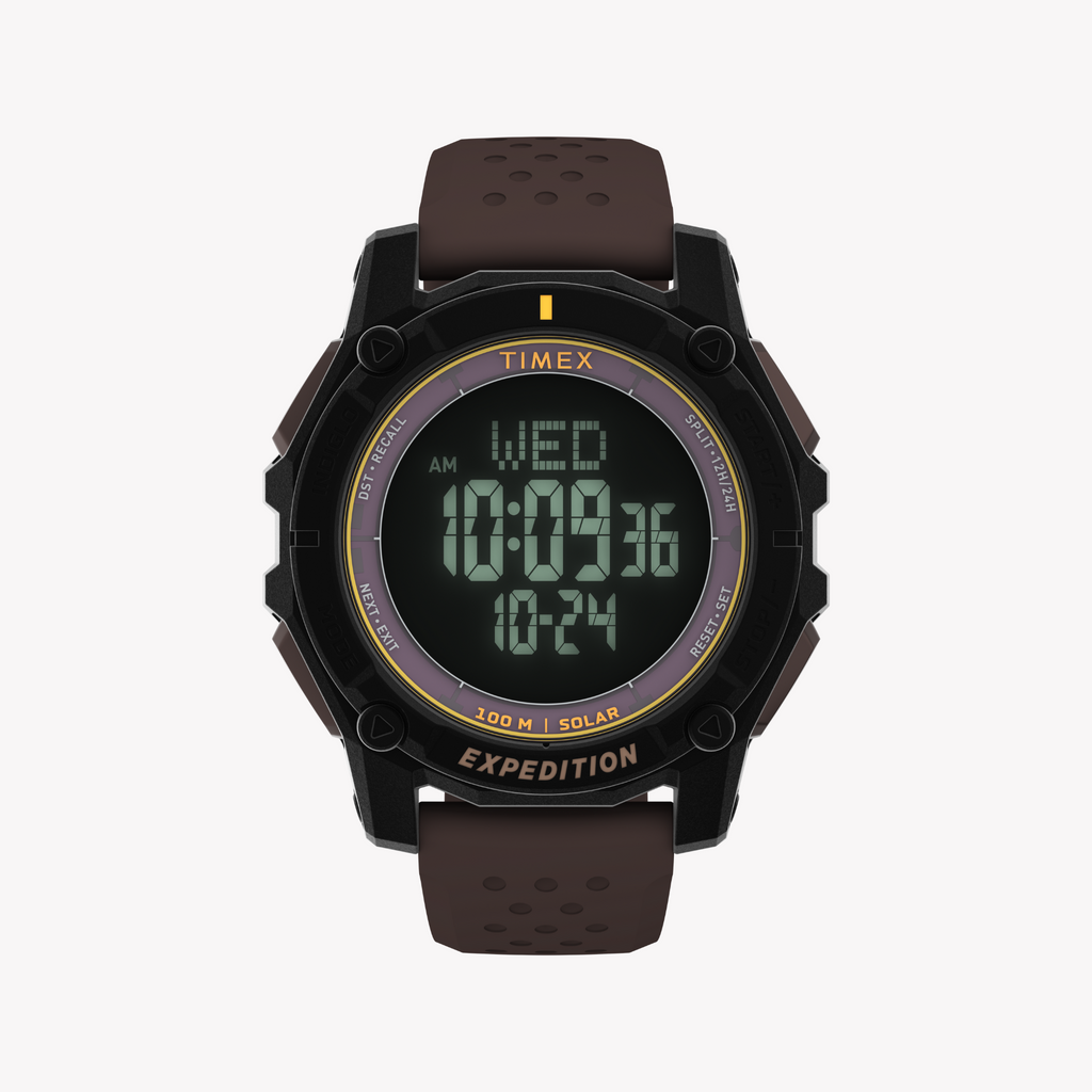 Timex Men's Black/Brown, Synthetic/Silicone | TW4B33800