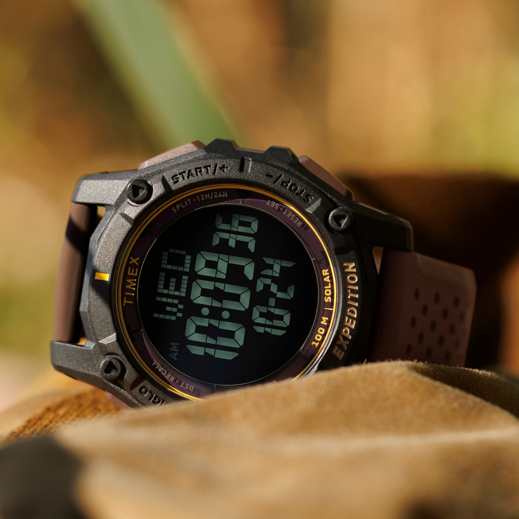 Timex Men's Black/Brown, Synthetic/Silicone | TW4B33800