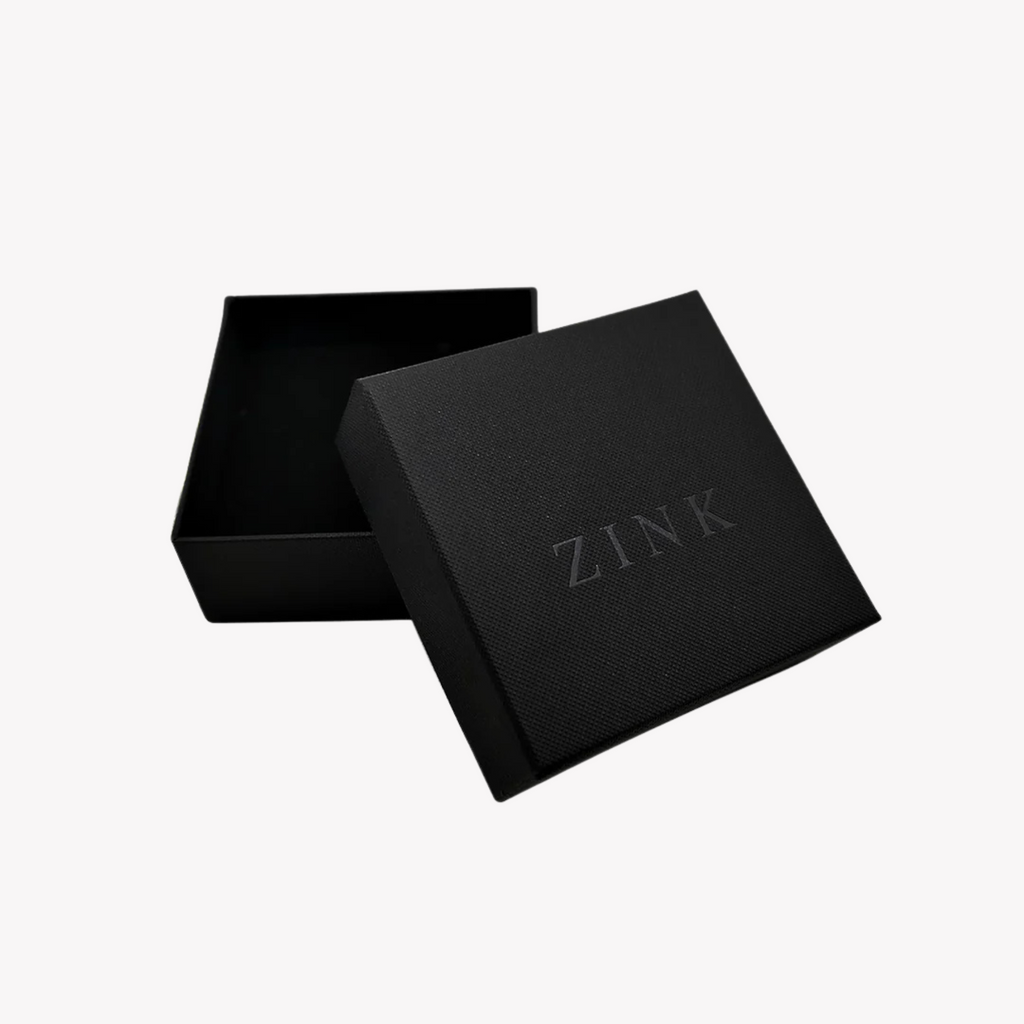 ZINK Keychain - Silver & Black - Stainless Steel & Leather | ZJKC011B