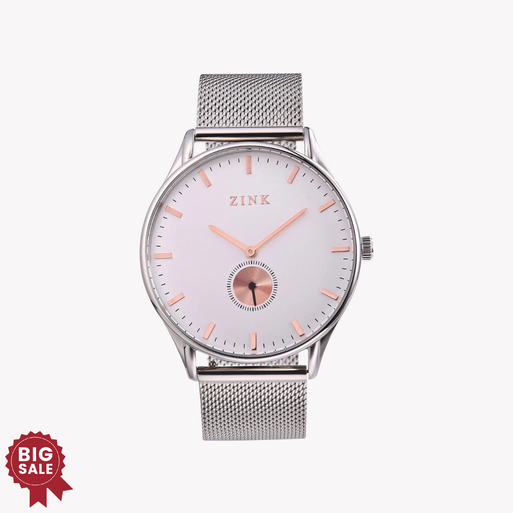 ZINK Men's Stainless Steel Silver & Rose Gold Watch | ZK130G5MS-16R
