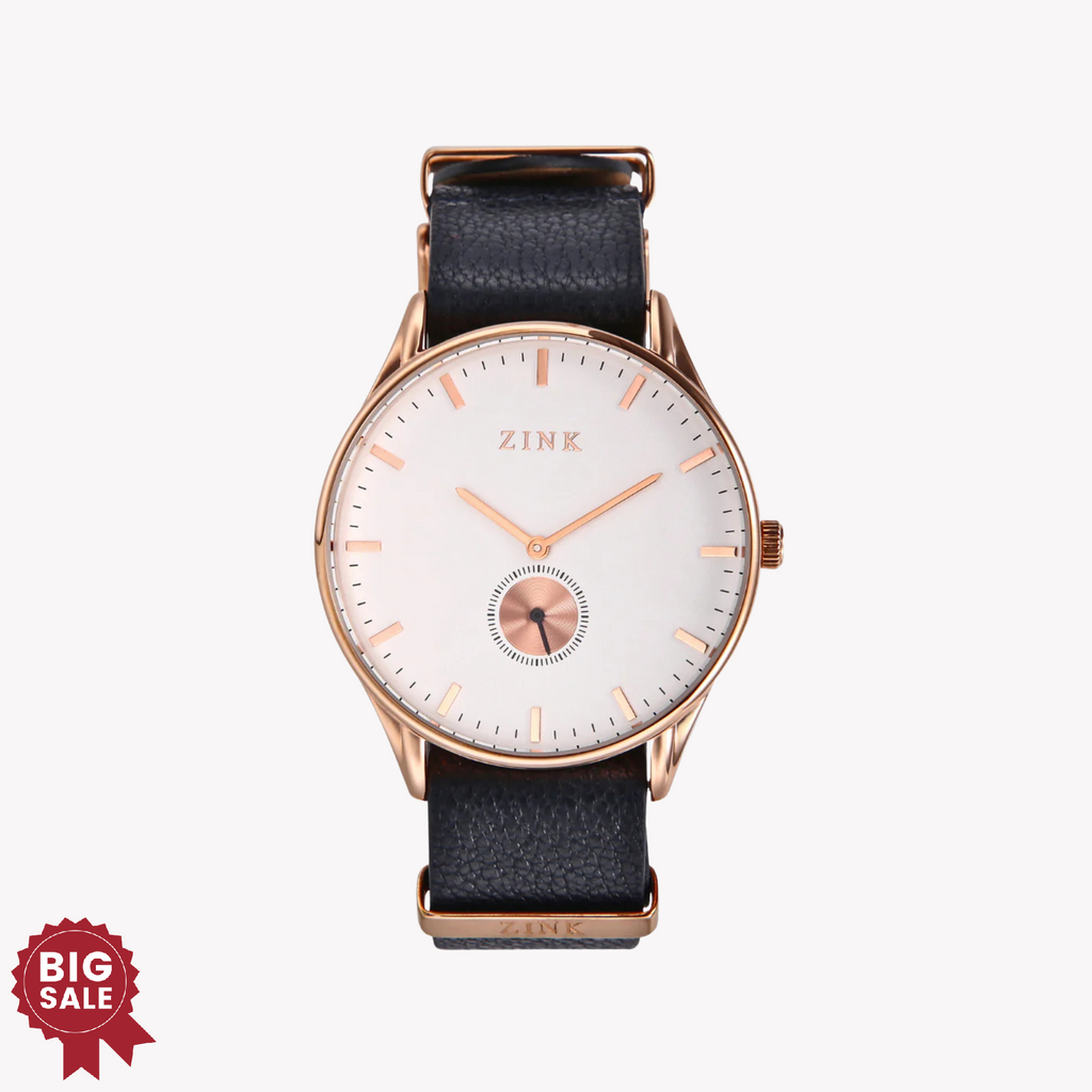 ZINK Men's Rose Gold Quartz Watch - Stainless Steel & Leather | ZK130G5LS-114