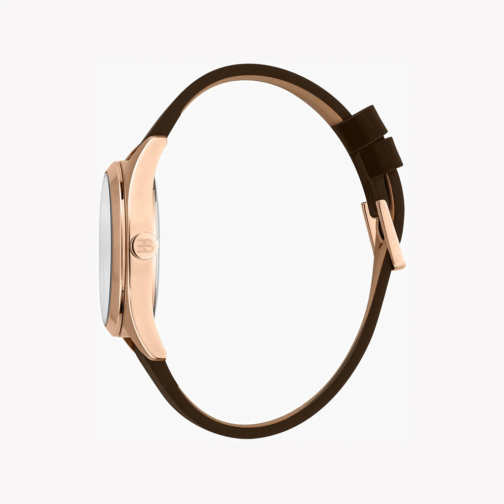 ESPRIT MEN'S CLASSIC TIMEPIECE - ELEGANT BROWN LEATHER & SILVER DIAL WATCH