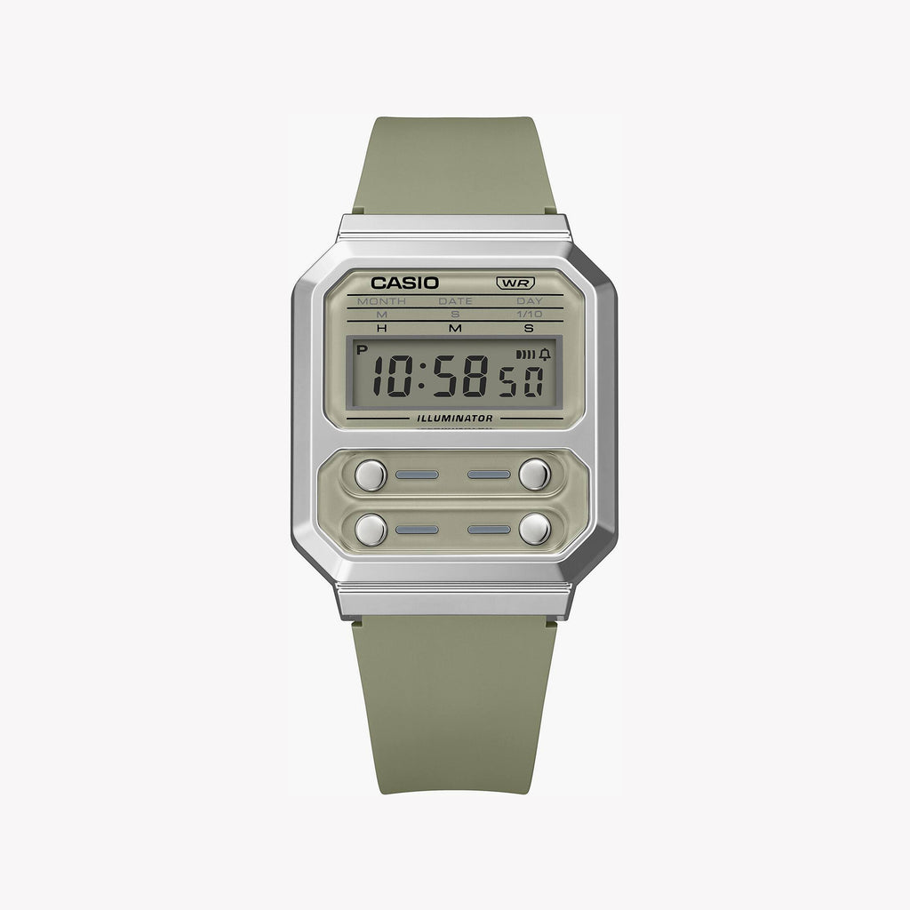 CASIO A100WEF-3ADF VINTAGE GREEN - STYLISH SPORT DIGITAL WATCH with durable resin band and practical features