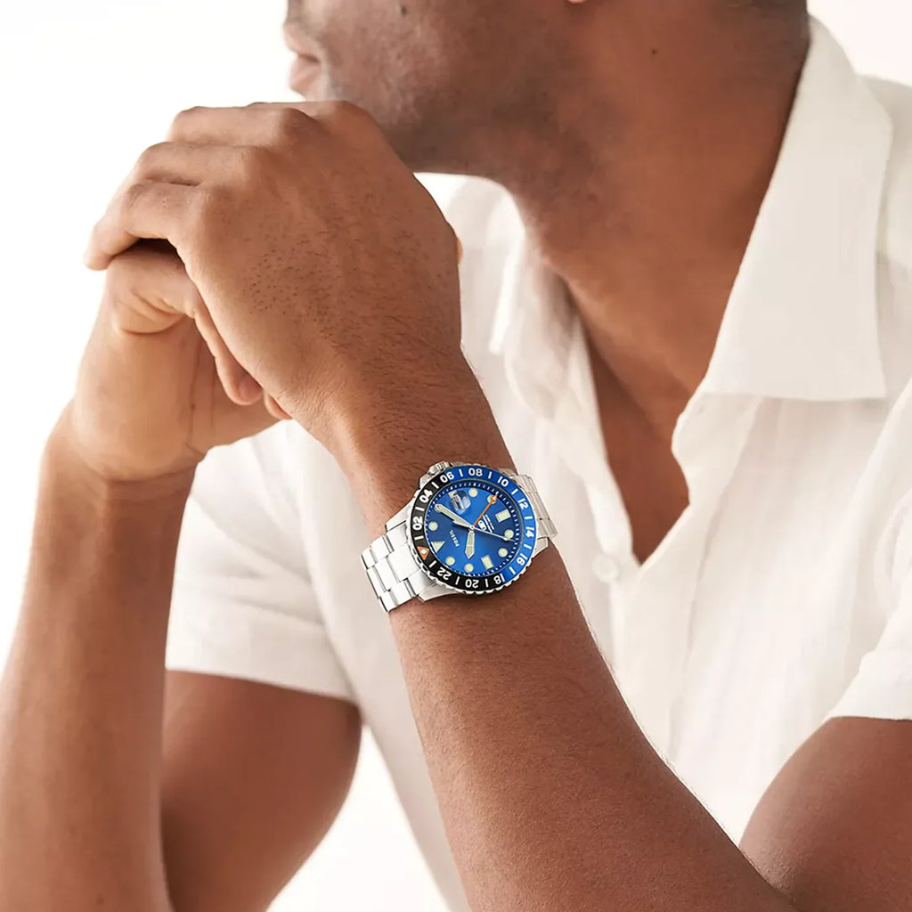 Fossil Blue GMT Stainless Steel Watch FS5991