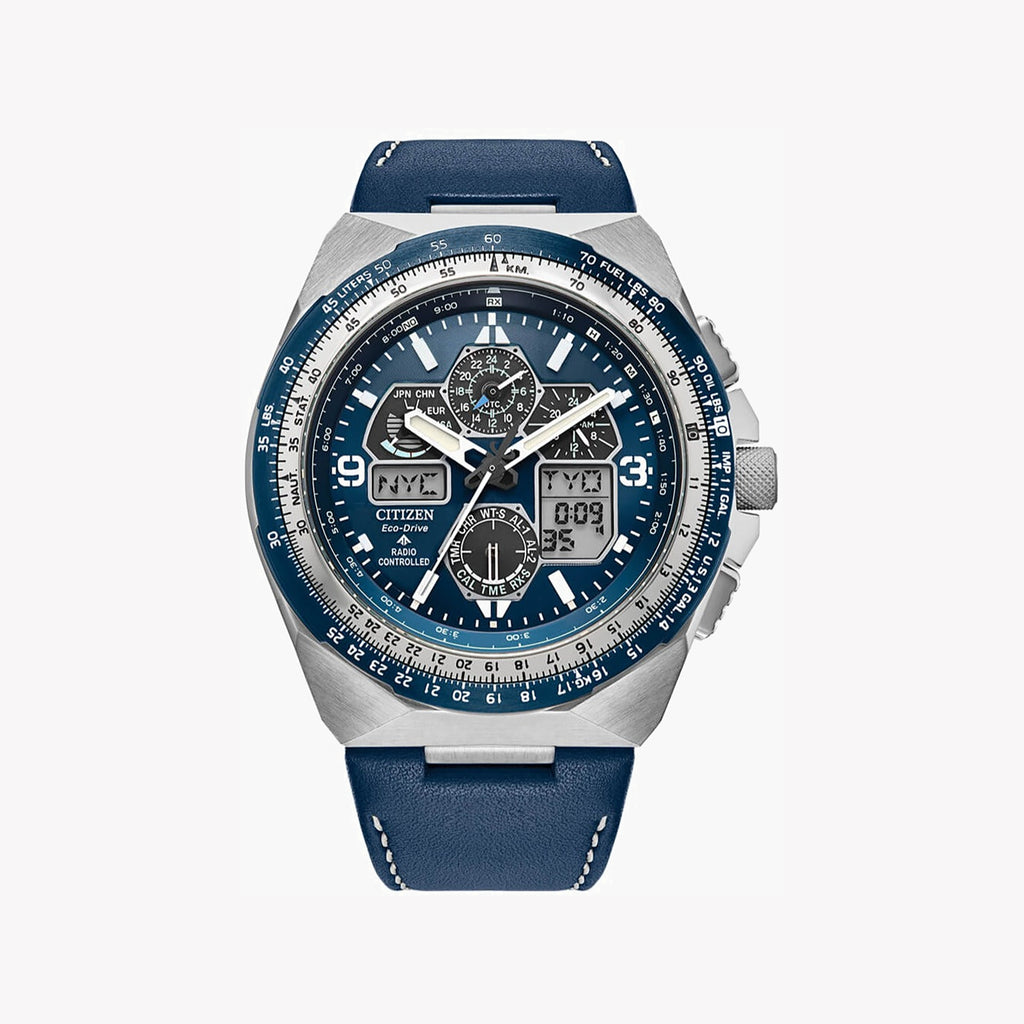 CITIZEN JY8148-08L DYNAMIC MASTERPIECE - MEN'S STAINLESS STEEL TIMEPIECE WITH BLUE LEATHER BAND