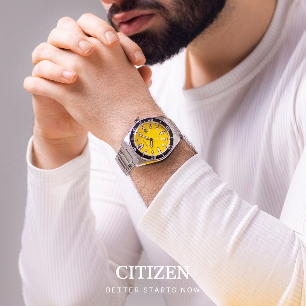 CITIZEN AW1760-81Z - DYNAMIC YELLOW DIAL MEN'S WATCH WITH STAINLESS STEEL BRACELET