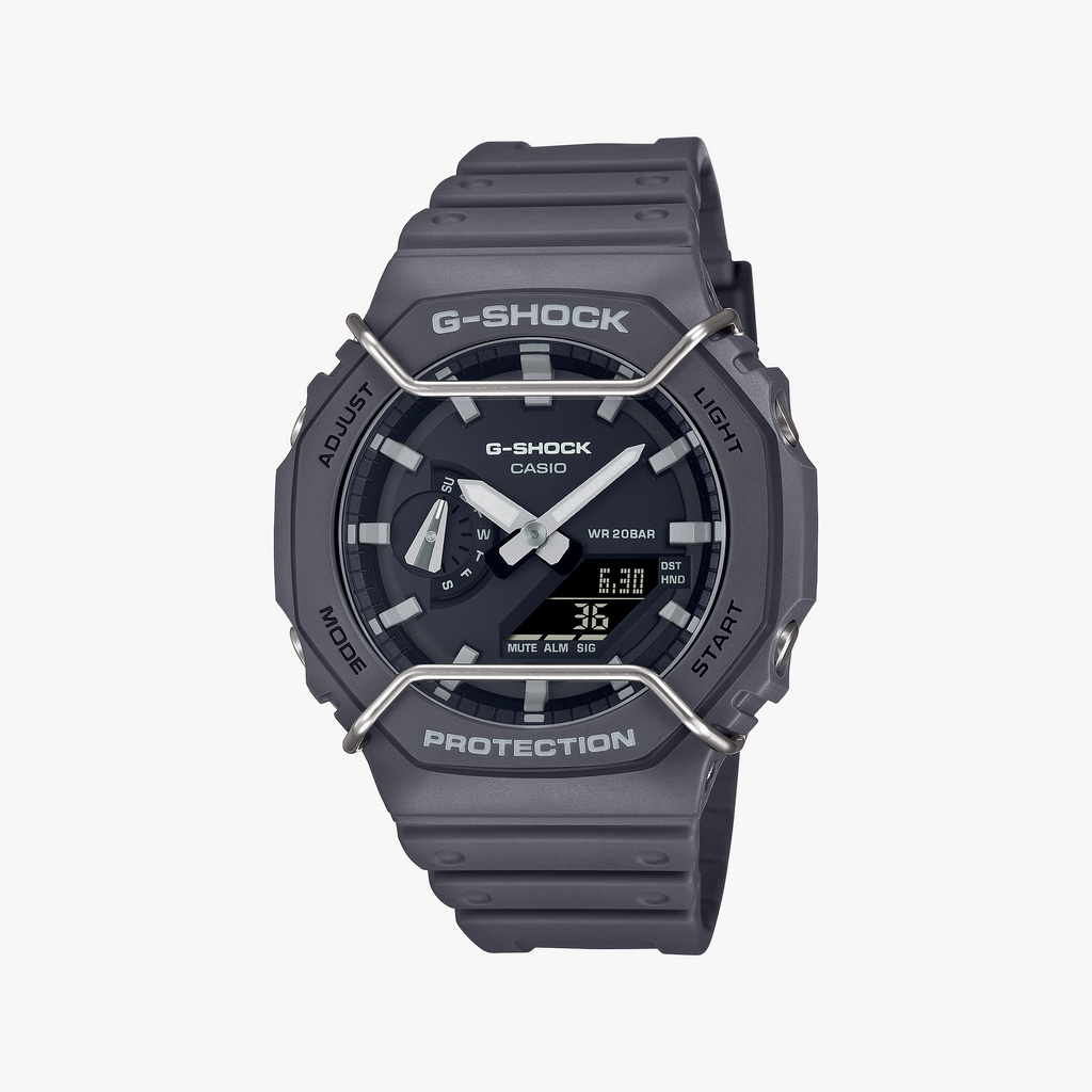 CASIO G-SHOCK GA-2100PTS-8ADR OAK COMPACT - BOLD GRAY ADVENTURE Men's Watch with sleek gray resin band and dial