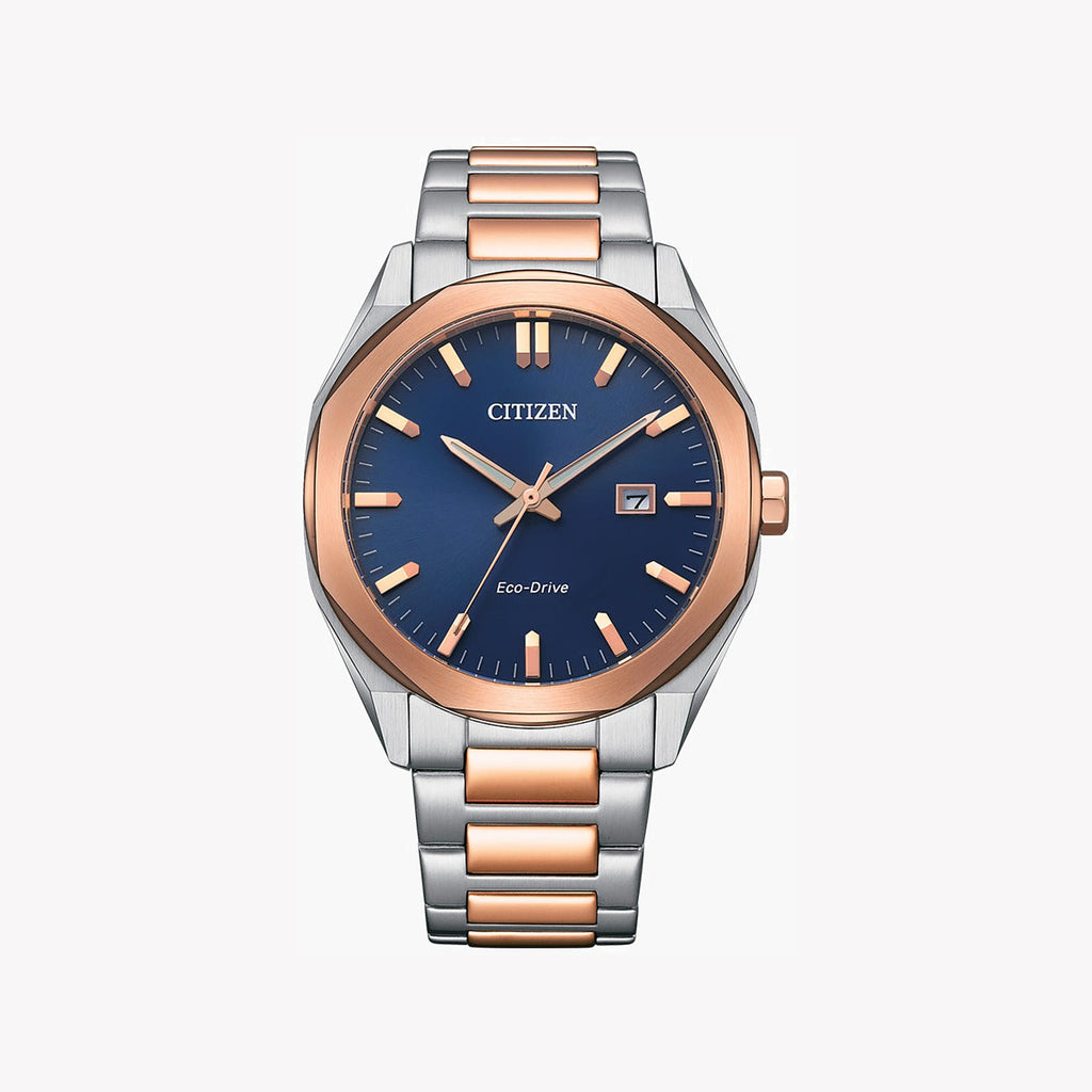 CITIZEN BM7606-84L DYNAMIC PRECISION - ELEGANT ECO-DRIVE MEN'S WATCH with Silver & Rose Gold Accents