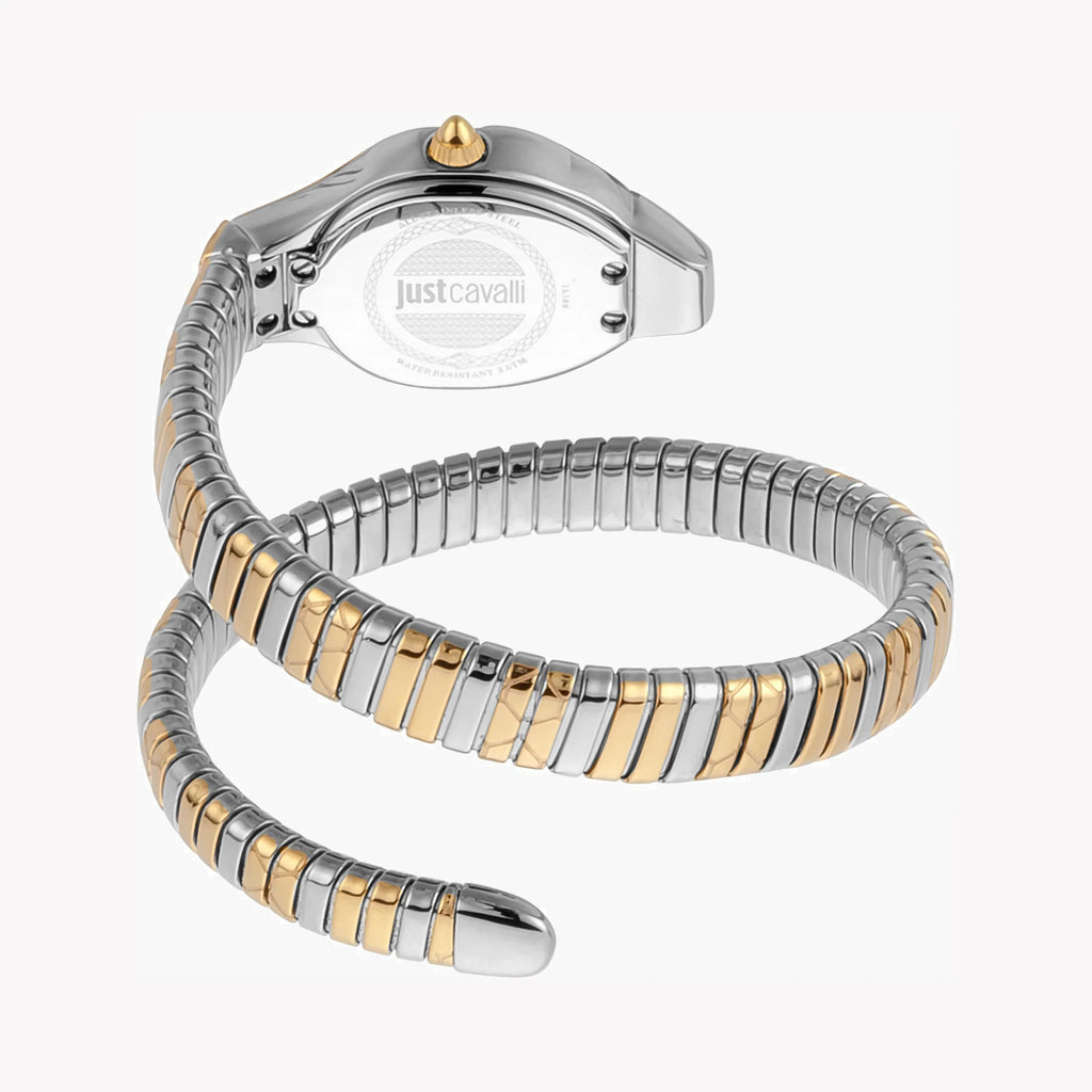 JUST CAVALLI Women's Watch with Silver Stainless Steel Case and Silver & Gold Stainless Steel Band