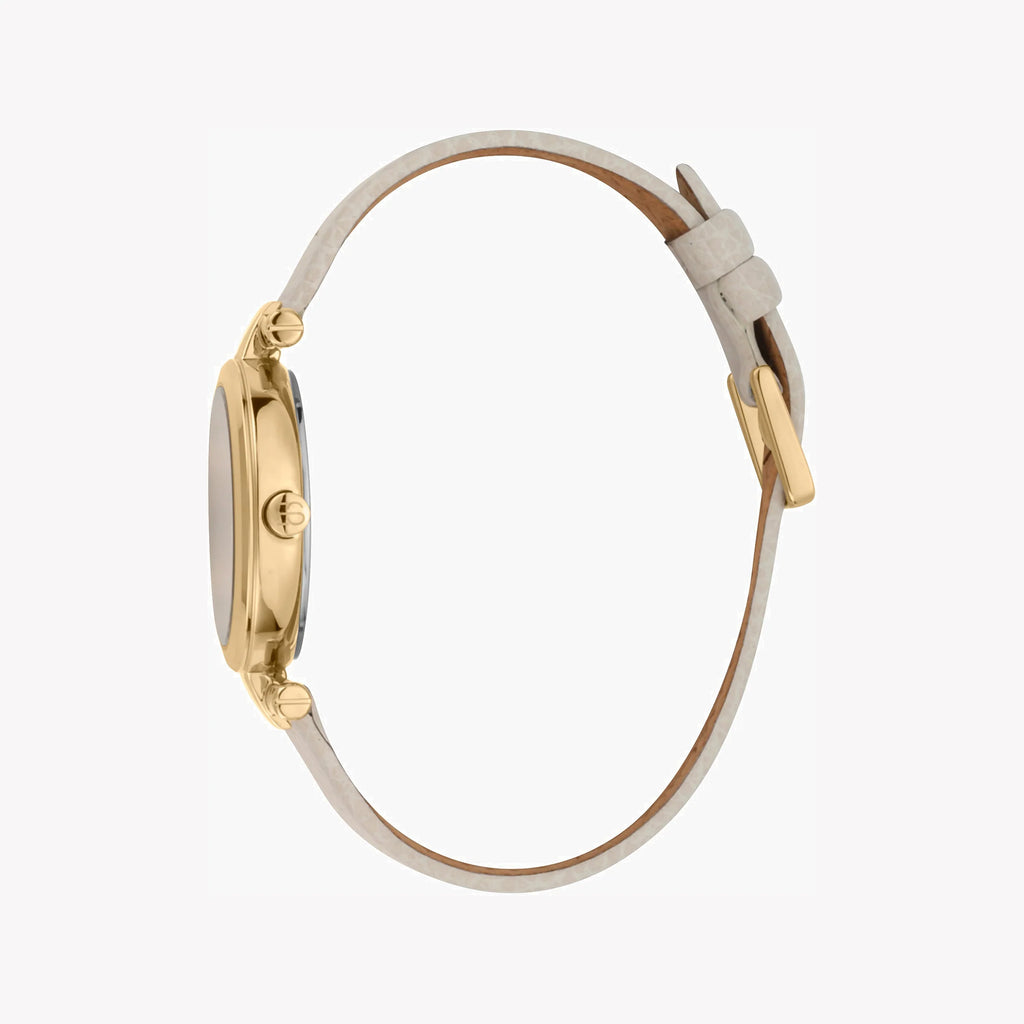 ESPRIT Women's Watch with Silver Stainless Steel Case and Beige Leather Band