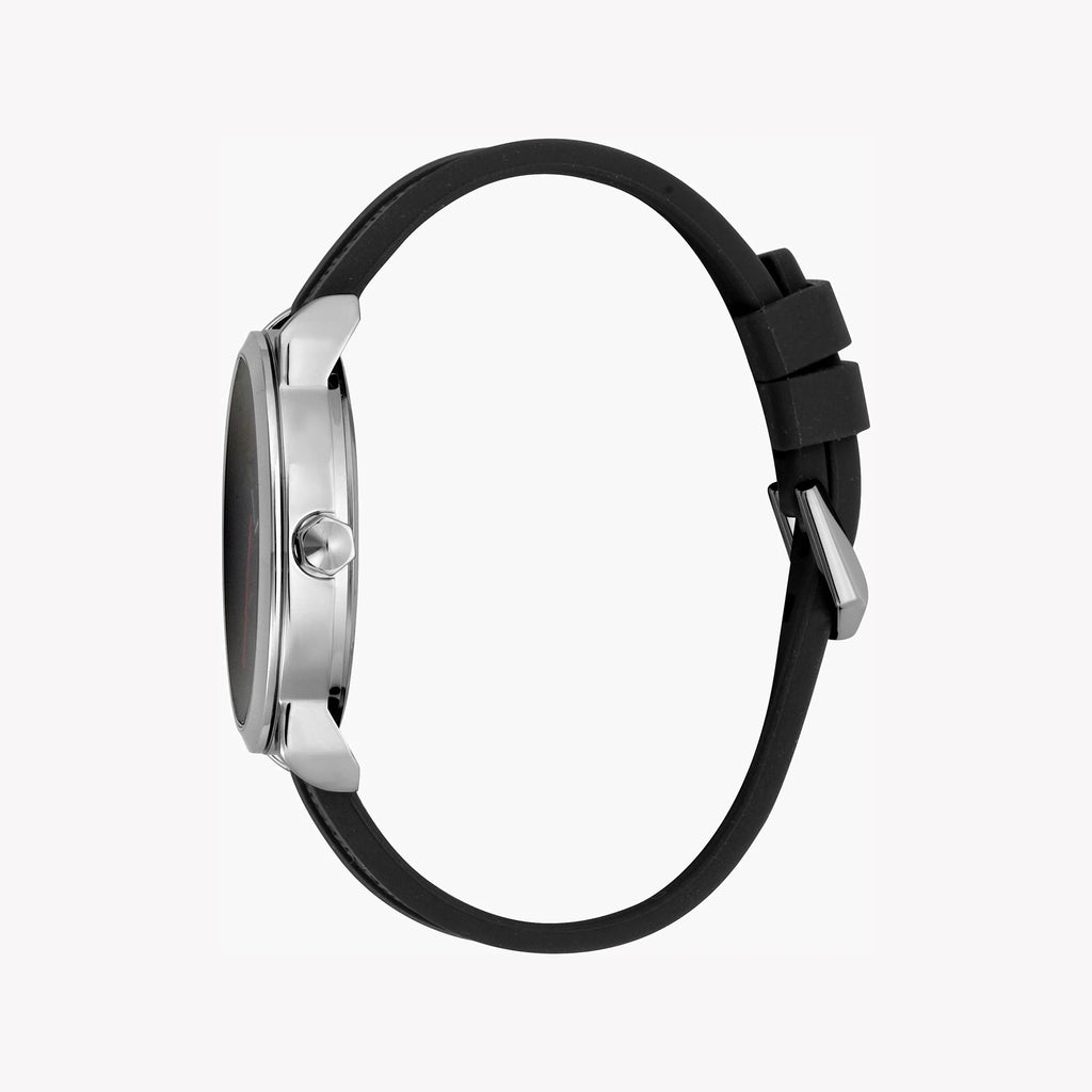 JUST CAVALLI JC1G141P0015 ELEGANT BLACK DIAL MEN'S WATCH - SILICONE BAND & METAL CASE