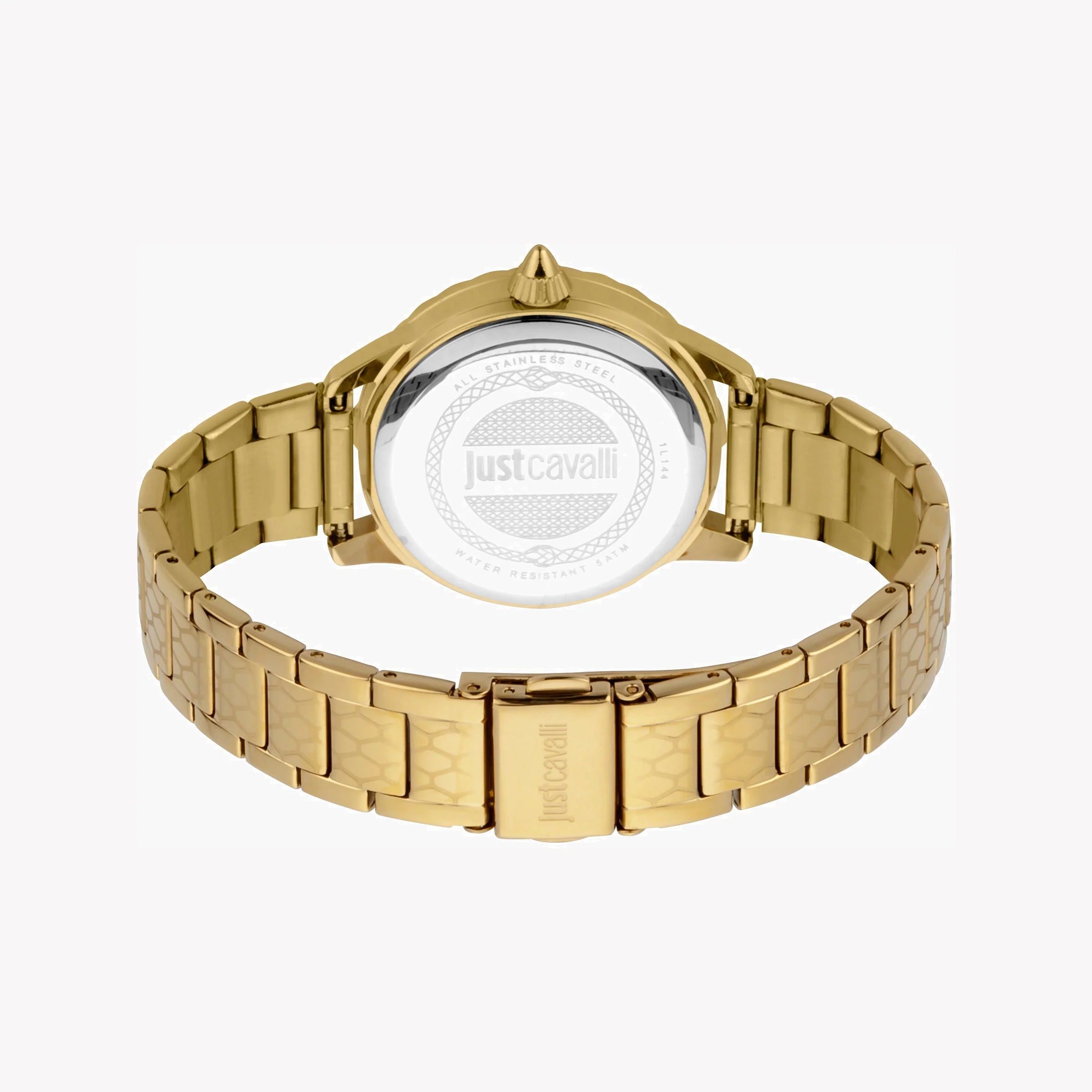 JUST CAVALLI Women's Watch with Gold Stainless Steel Case and Gold Stainless Steel Band