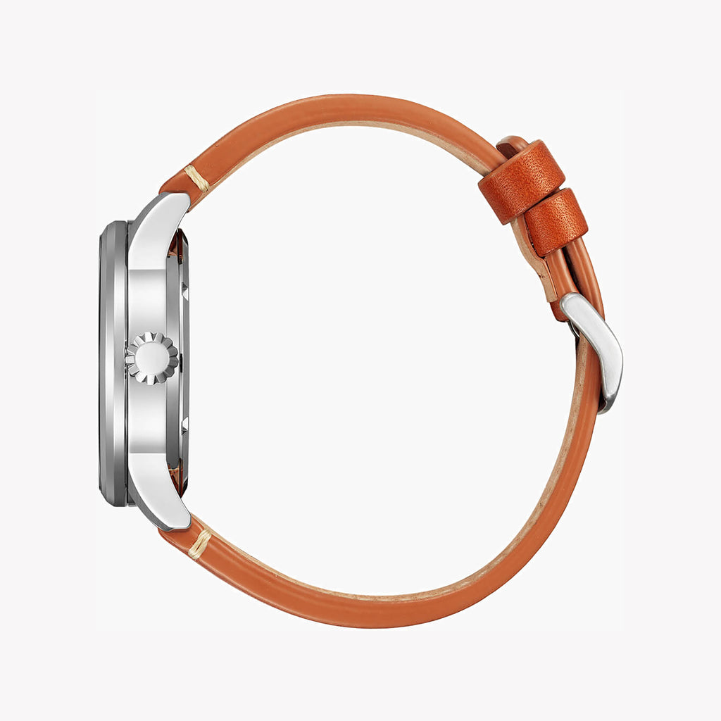 CITIZEN NJ0140-25L DYNAMIC SOPHISTICATION - MEN'S AUTOMATIC WATCH WITH LEATHER BAND & BLUE DIAL