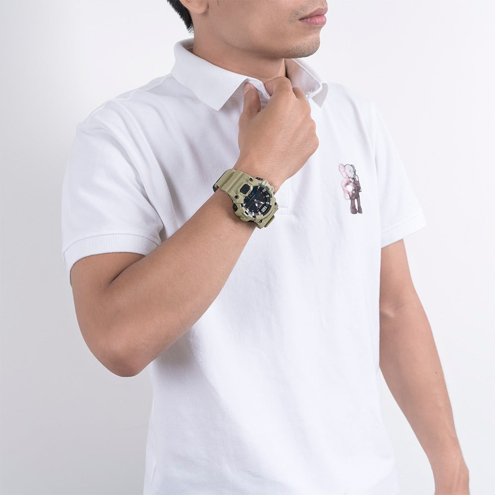 CASIO HDC-700-3A3VDF RUGGED ELEGANCE - SPORTY MEN'S WATCH WITH BEIGE RESIN BAND