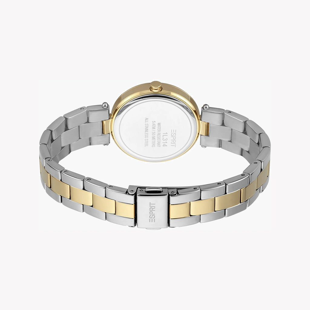 ESPRIT Women's Watch with Silver Stainless Steel Case and Silver & Gold Stainless Steel Band