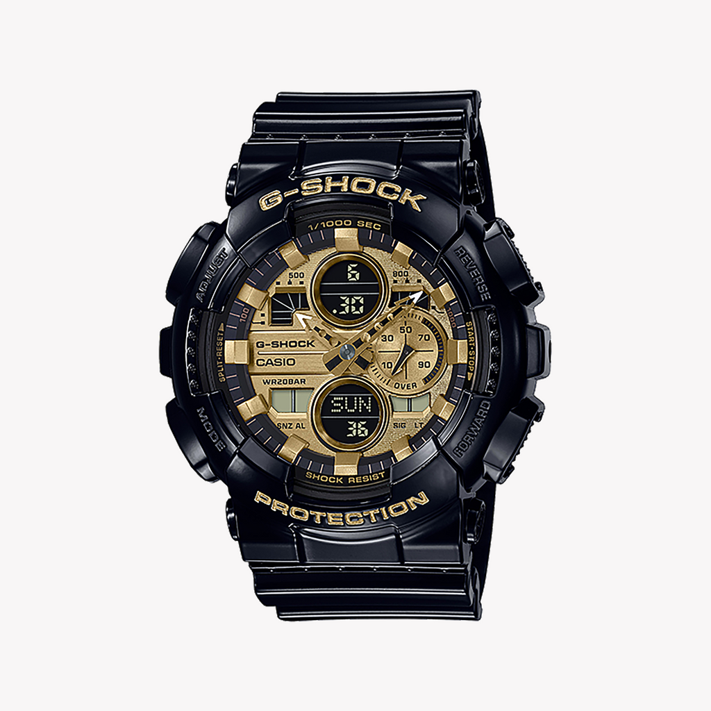 CASIO G-SHOCK GA-140GB-1A1DR - SPORTY ELEGANCE MEN'S WATCH with Sleek Black Design & 200M Water Resistance