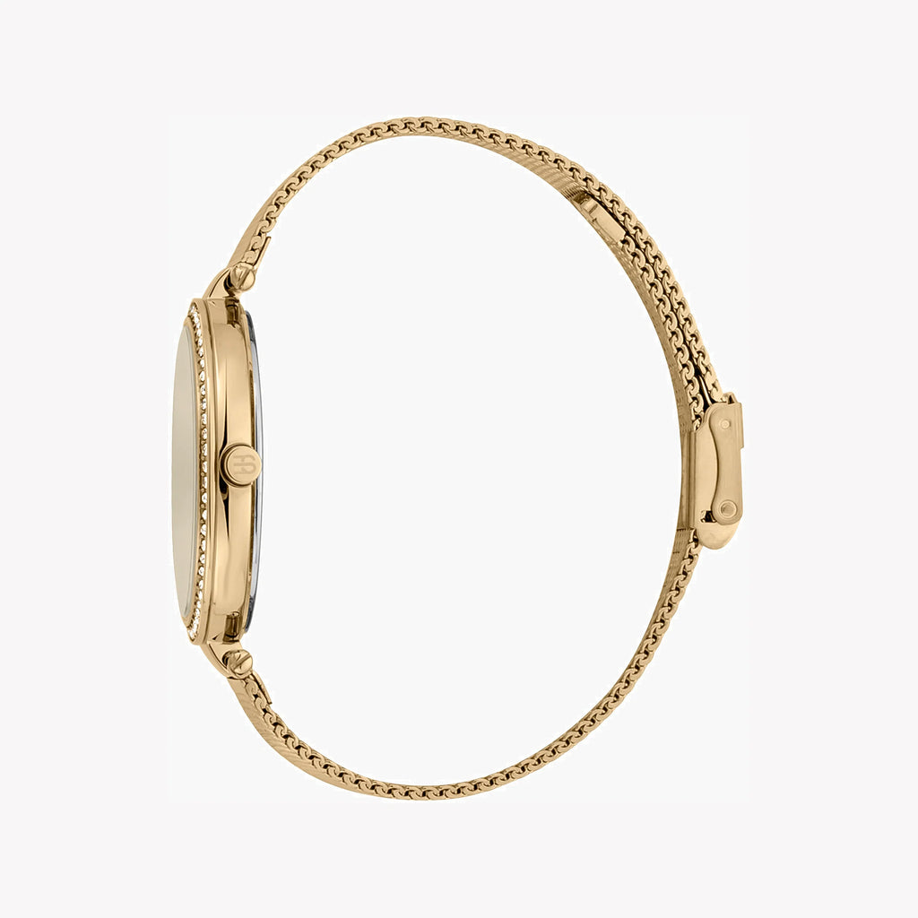 ESPRIT Women's Watch with Gold Stainless Steel Case and Gold Stainless Steel Band