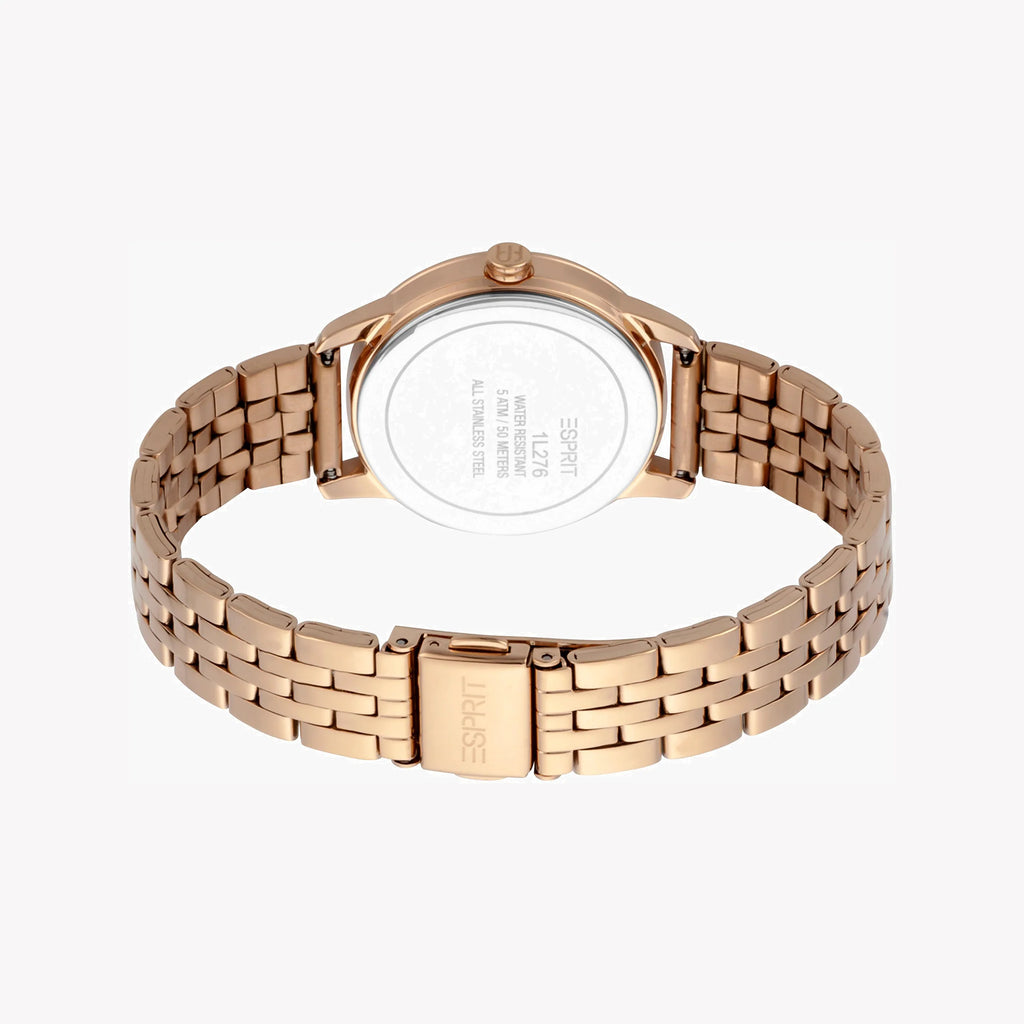 ESPRIT Women's Watch with Rose Gold Stainless Steel Case and Rose Gold Stainless Steel Band