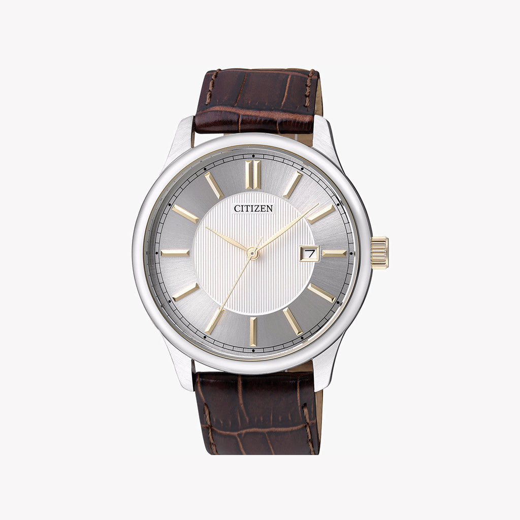 CITIZEN BI1054-04A - ELEGANT ADVENTURER MEN'S WATCH - STAINLESS STEEL & LEATHER COMBO