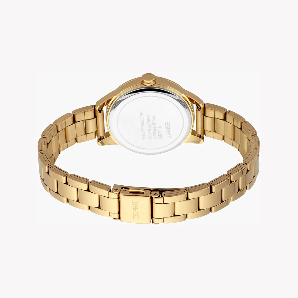 ESPRIT Women's Watch with Gold Stainless Steel Case and Gold Stainless Steel Band
