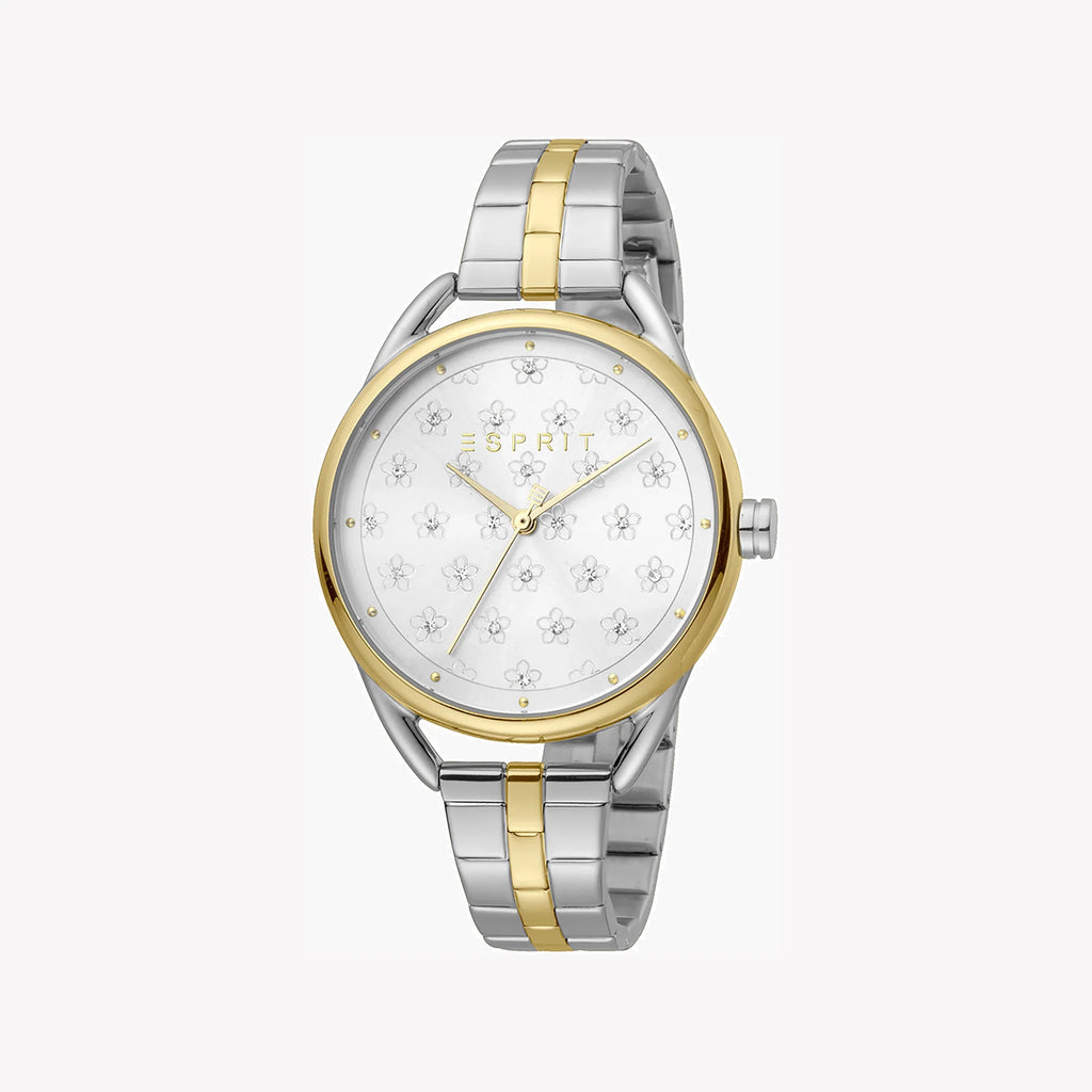 ESPRIT Women's Watch with Silver Stainless Steel Case and Silver & Gold Stainless Steel Band
