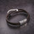 ZINK Men's Brown & Silver Stainless Steel & Leather Bracelet | ZJBC04010