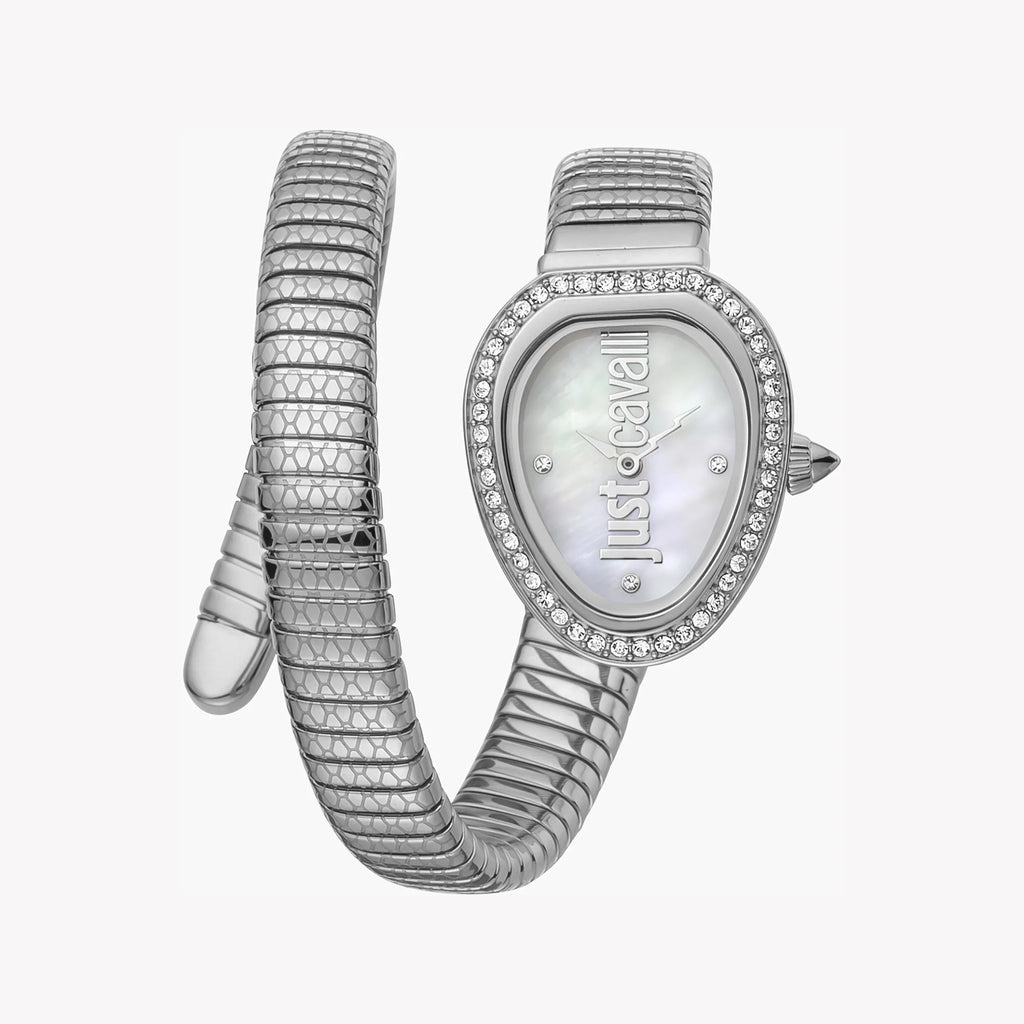 JUST CAVALLI Women's Watch with Silver Stainless Steel Case and Silver Stainless Steel Band