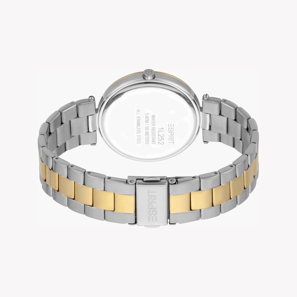 ESPRIT Women's Watch with Silver & Gold Stainless Steel Case and Silver & Gold Stainless Steel Band