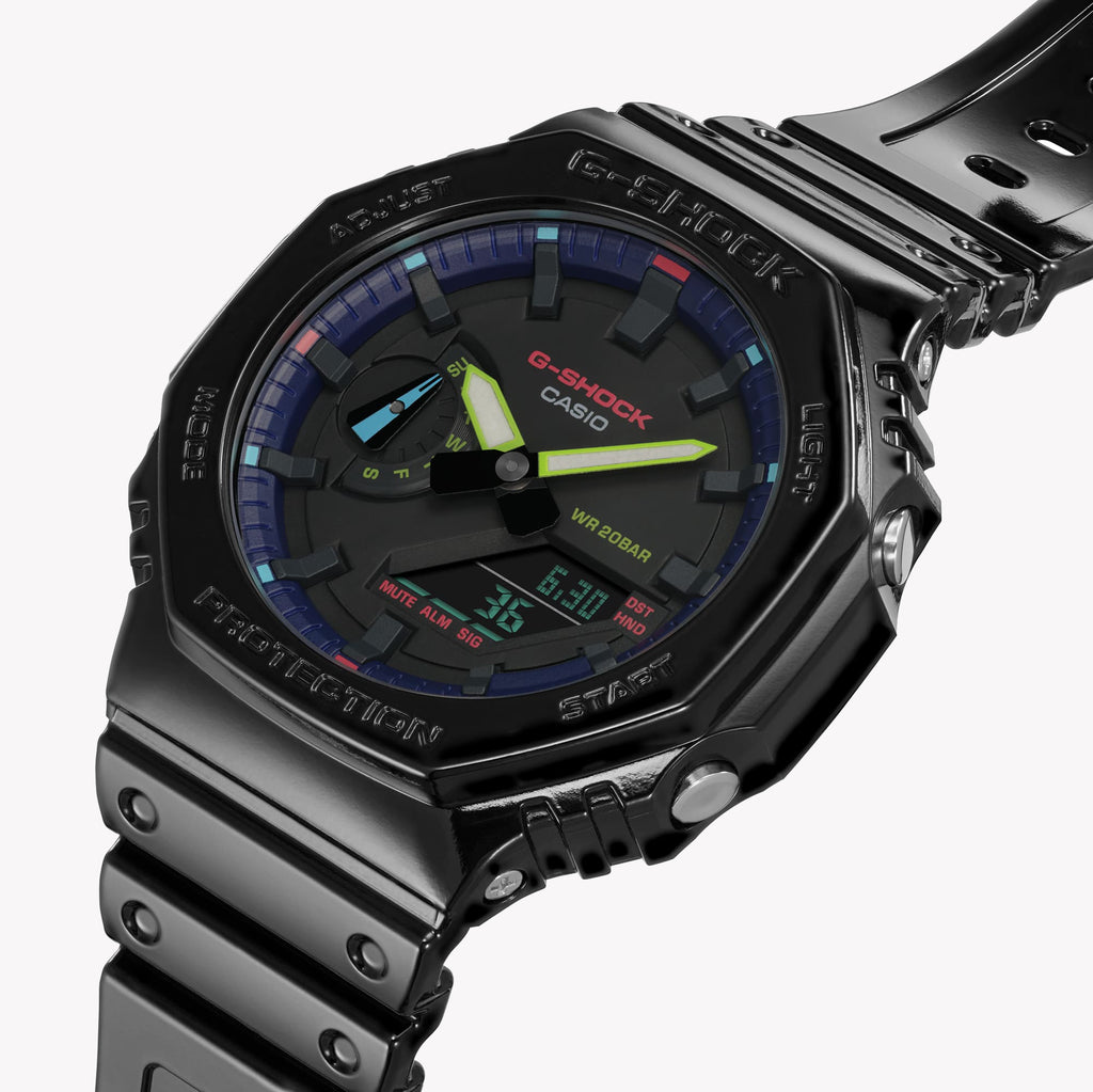 CASIO G-SHOCK GA-2100RGB-1ADR BLACK ADVENTURE - MEN'S STYLISH & RESILIENT TIMEPIECE