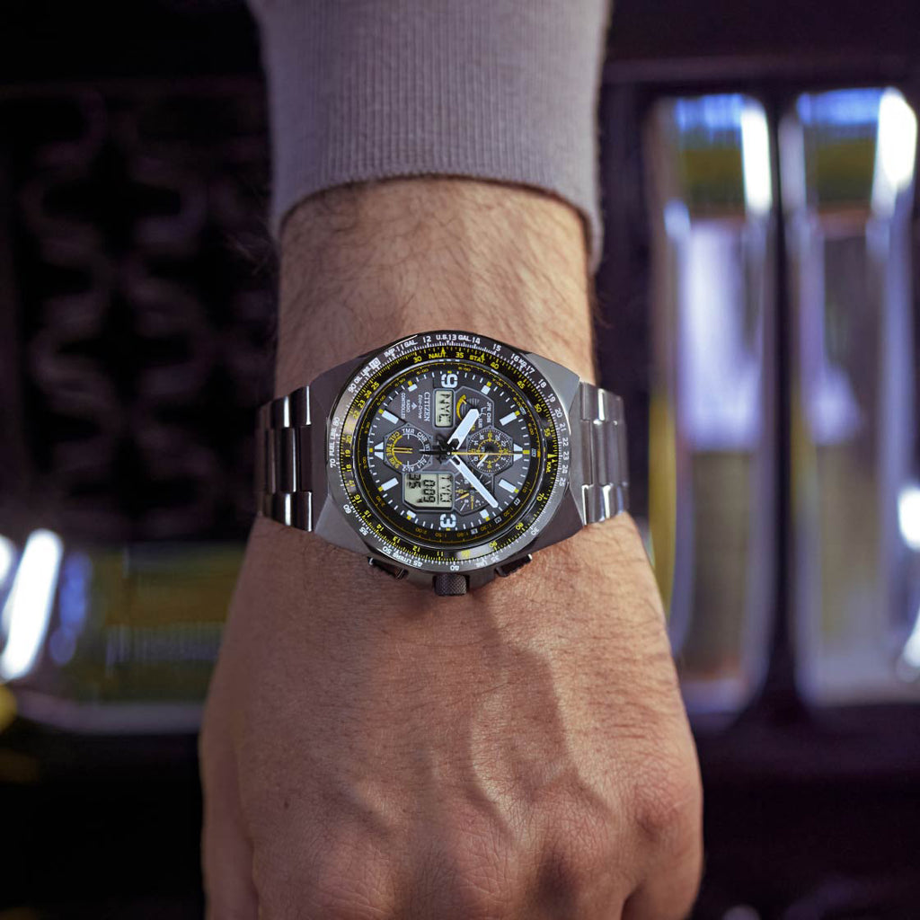 CITIZEN JY8127-59E MASTERFUL PRECISION - BLACK STAINLESS STEEL MEN'S WATCH with Chronograph & World Time