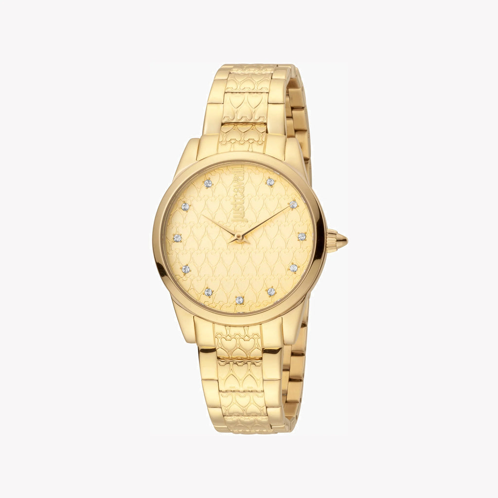 JUST CAVALLI Women's Watch with Gold Stainless Steel Case and Gold Stainless Steel Band