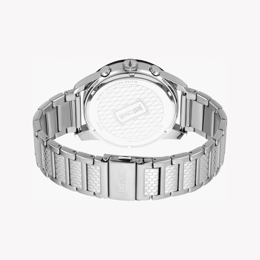 JUST CAVALLI JC1G166M0075 - ELEGANT MEN'S TIMEPIECE WITH BLACK DIAL & SILVER STAINLESS STEEL BAND