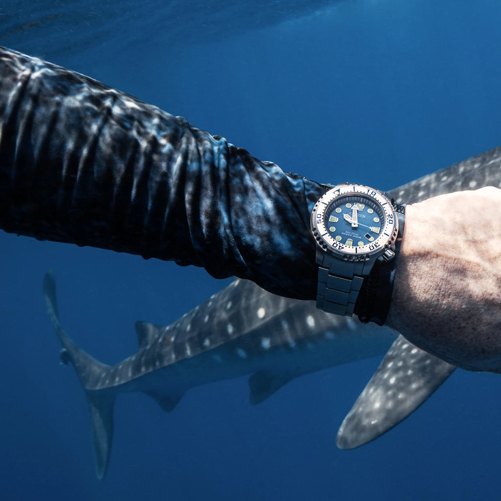 CITIZEN BN0165-55L RUGGED ELEGANCE - MEN'S DIVER WATCH WITH LIGHT BLUE DIAL & STAINLESS STEEL BAND